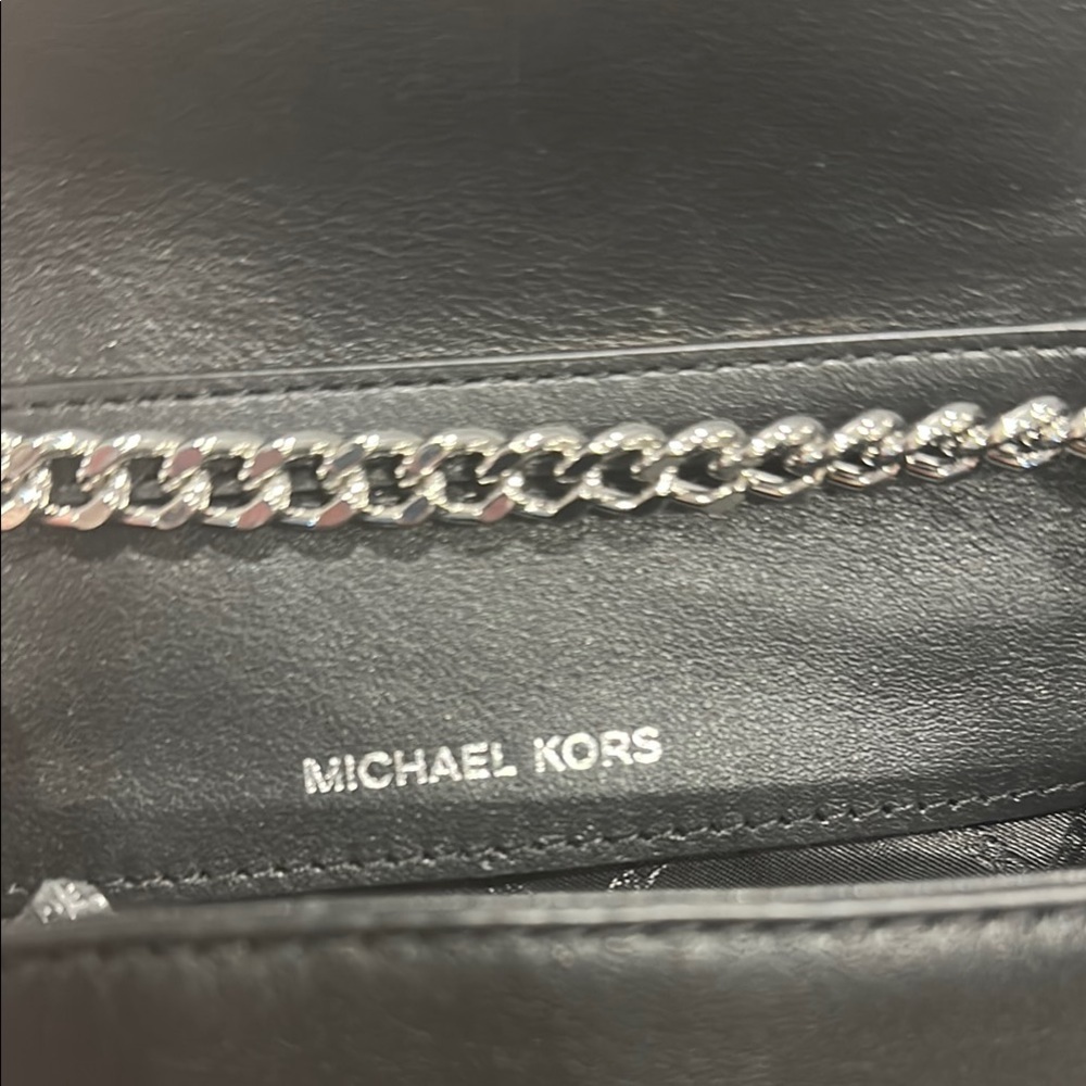 Michael Kors Mini Black and Silver Bag with Chain Details - Picture 2 of 8